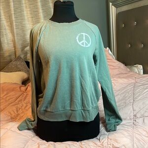 Women's Green Peace Sign Top